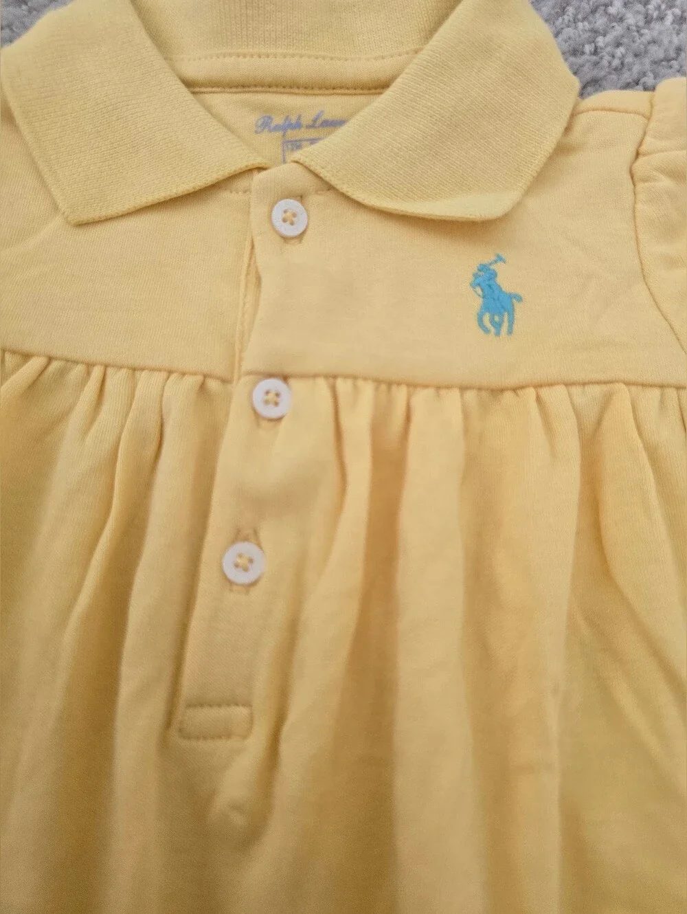 Ralph Lauren Yellow Polo Romper for Baby